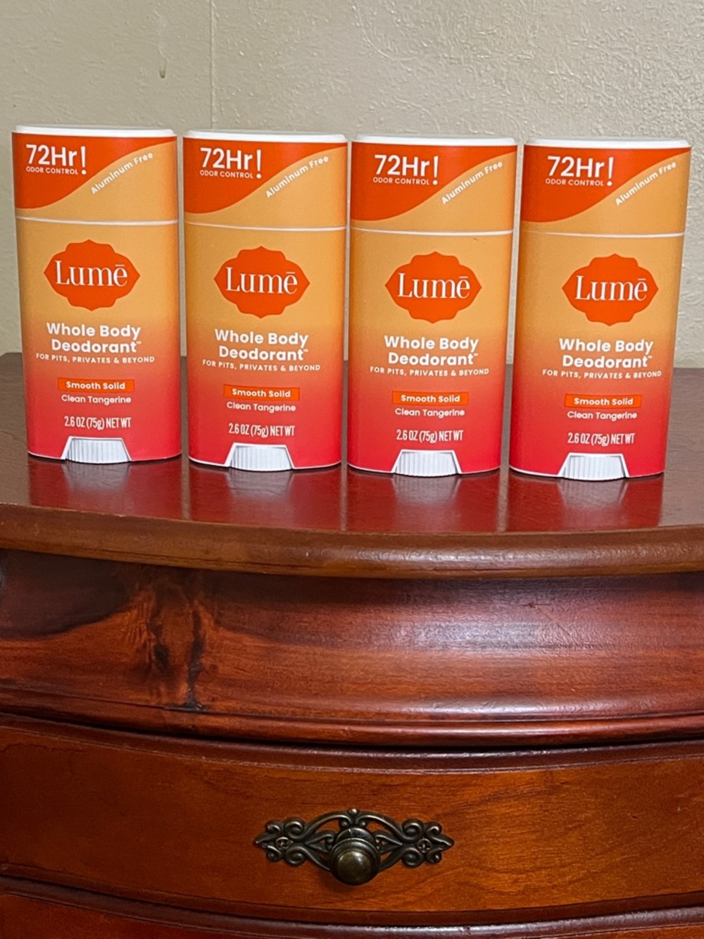 Lume whole body deodorant clean tangerine smooth solid lot of 4
